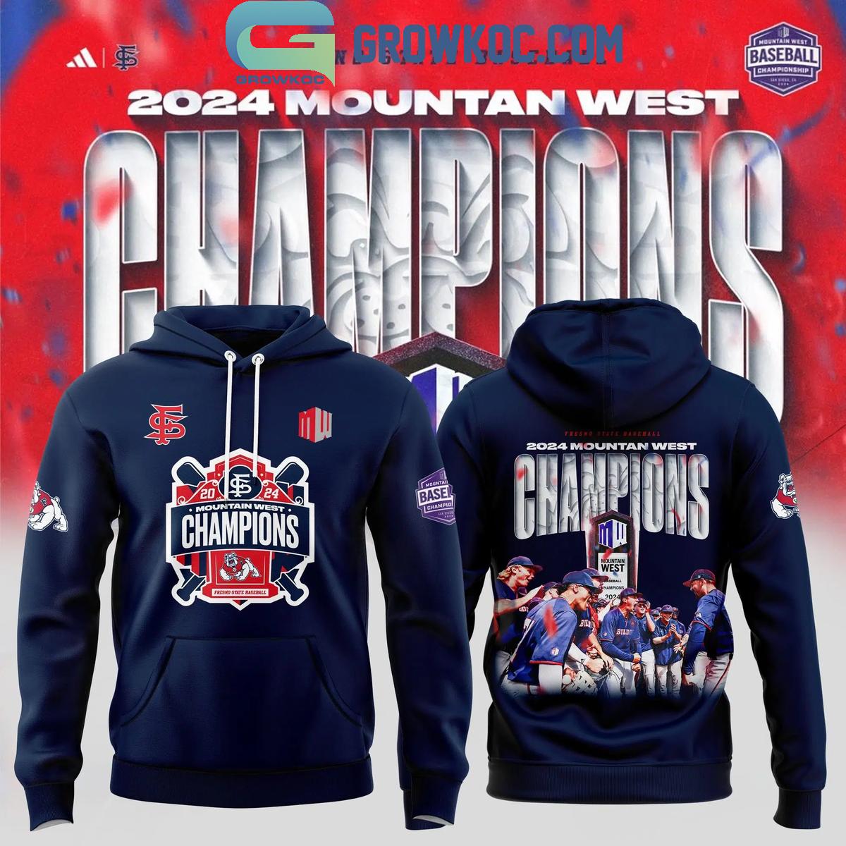 Fresno State Bulldog 2024 Mountain West Tournament Champions Navy Hoodie Shirt 1 umPwO