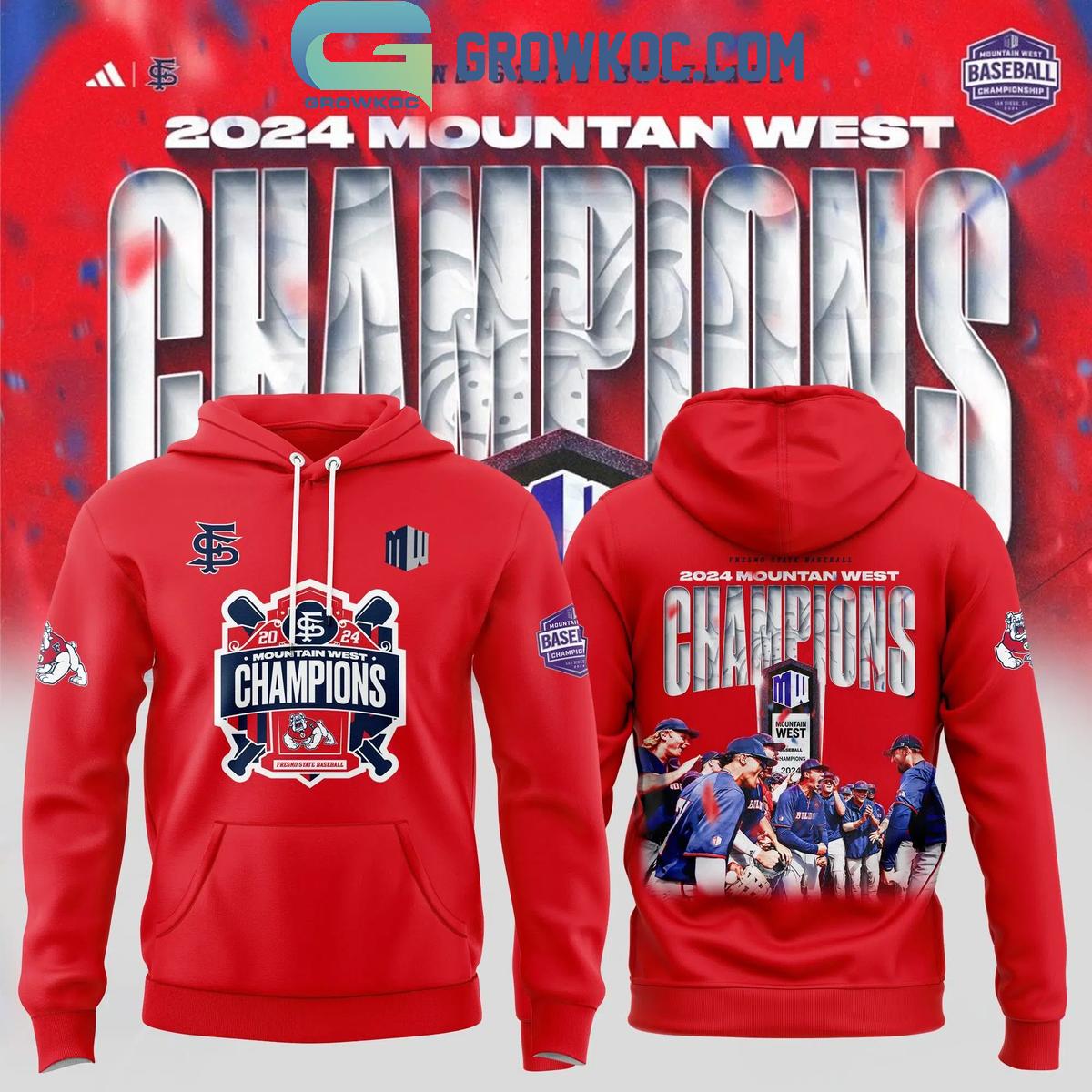 Fresno State Bulldog 2024 Mountain West Tournament Champions Red Hoodie Shirt 1 sfojB