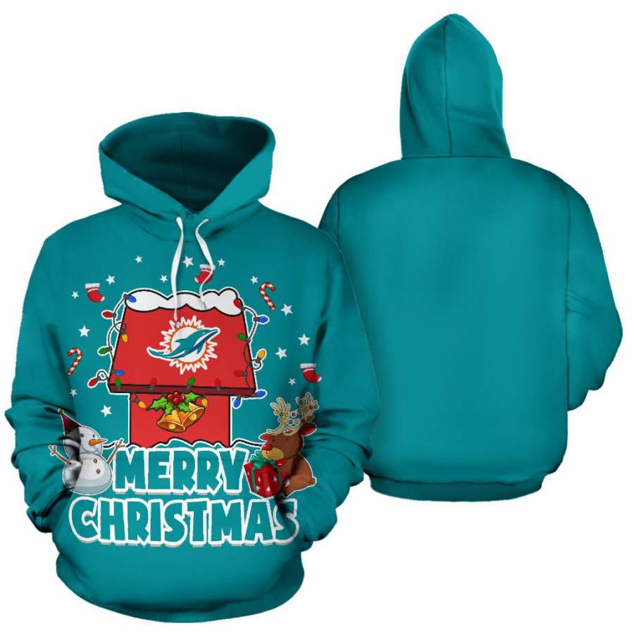 Funny Merry Christmas Miami Dolphins Hoodie 3D 0