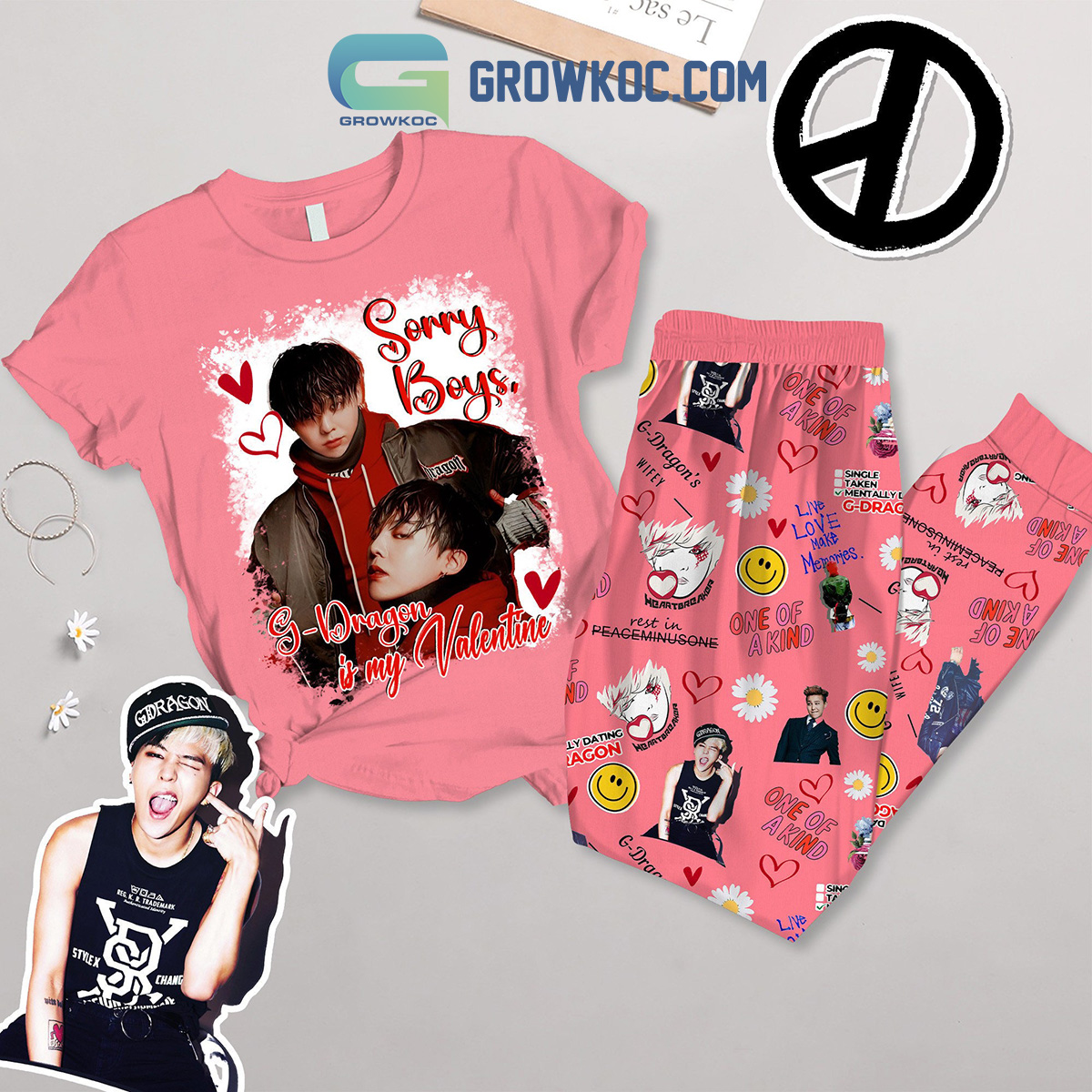 G Dragon My Valentine Fleece Pajamas Set2B1 YF9A2