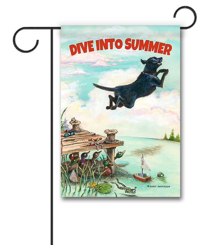 GPA3118 Gary Patterson Lake Summer Dog Garden Flag