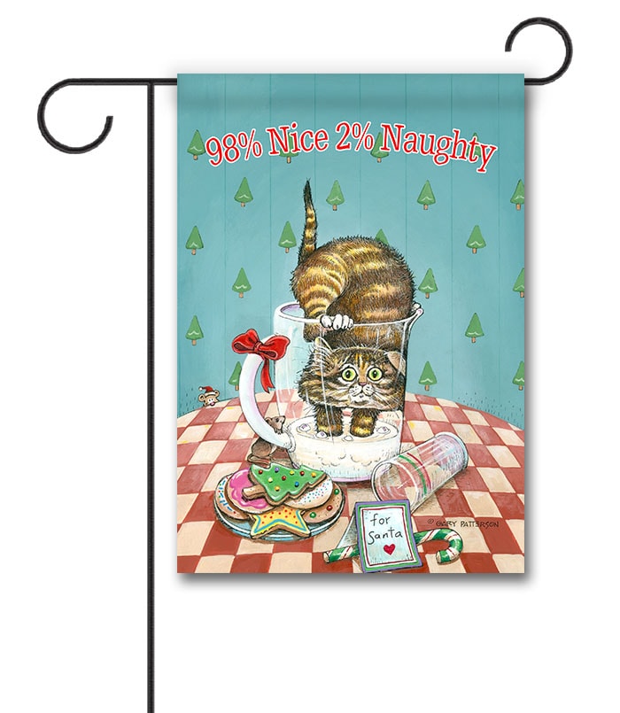 Gary Patterson Cat Stuck in Milk Christmas Garden Flag