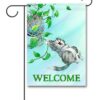 Gary Patterson Cat Swinging from Plant Welcome Garden Flag