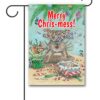 Gary Patterson Dog Tearing Presents Christmas Garden Flag