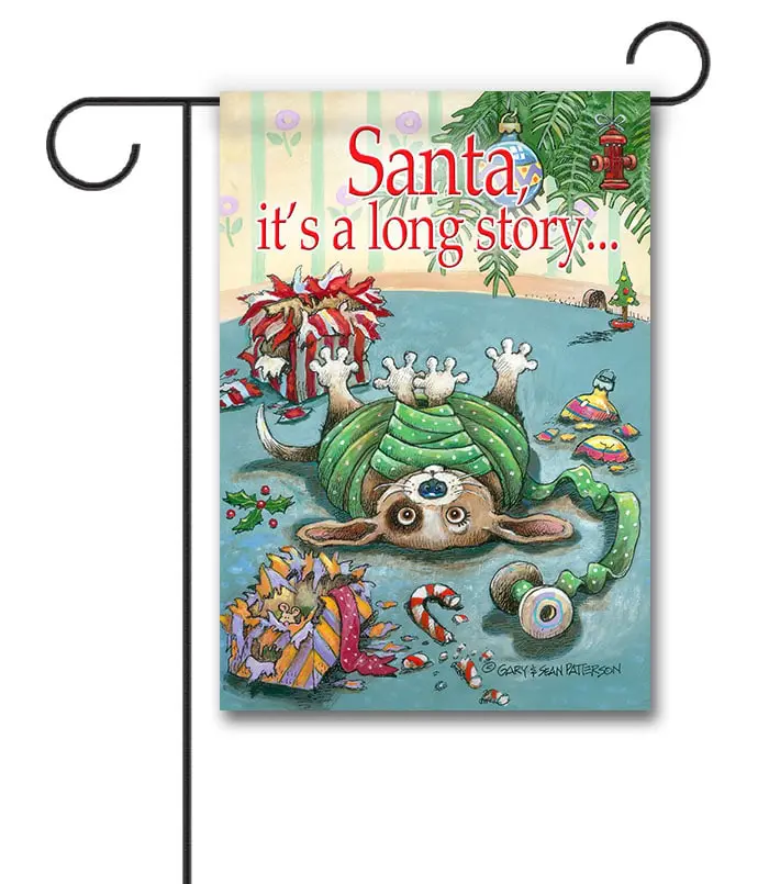 Gary Patterson Dog Wrapped in Ribbon Christmas Garden Flag