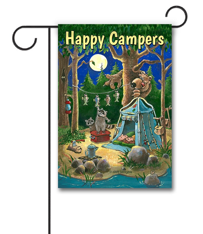 Gary Patterson Happy Campers Garden Flag