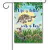 Gary Patterson Jumping Dog Spring Garden Flag