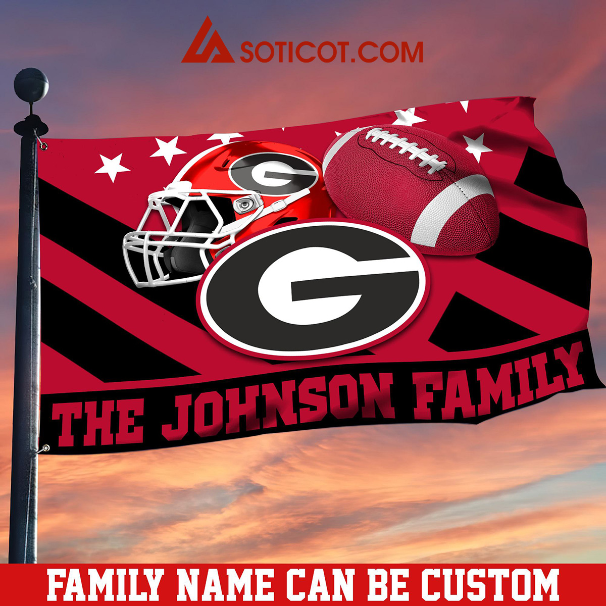 Georgia Bulldogs Family Name Personalized House Garden Flags2B1 CpsJ2