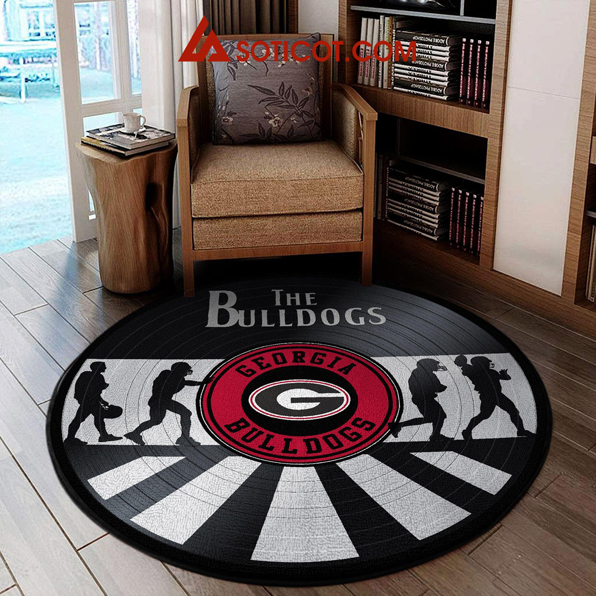 Georgia Bulldogs New Style Sports Round Rug Carpet Livingroom Mat2B1 ryWol