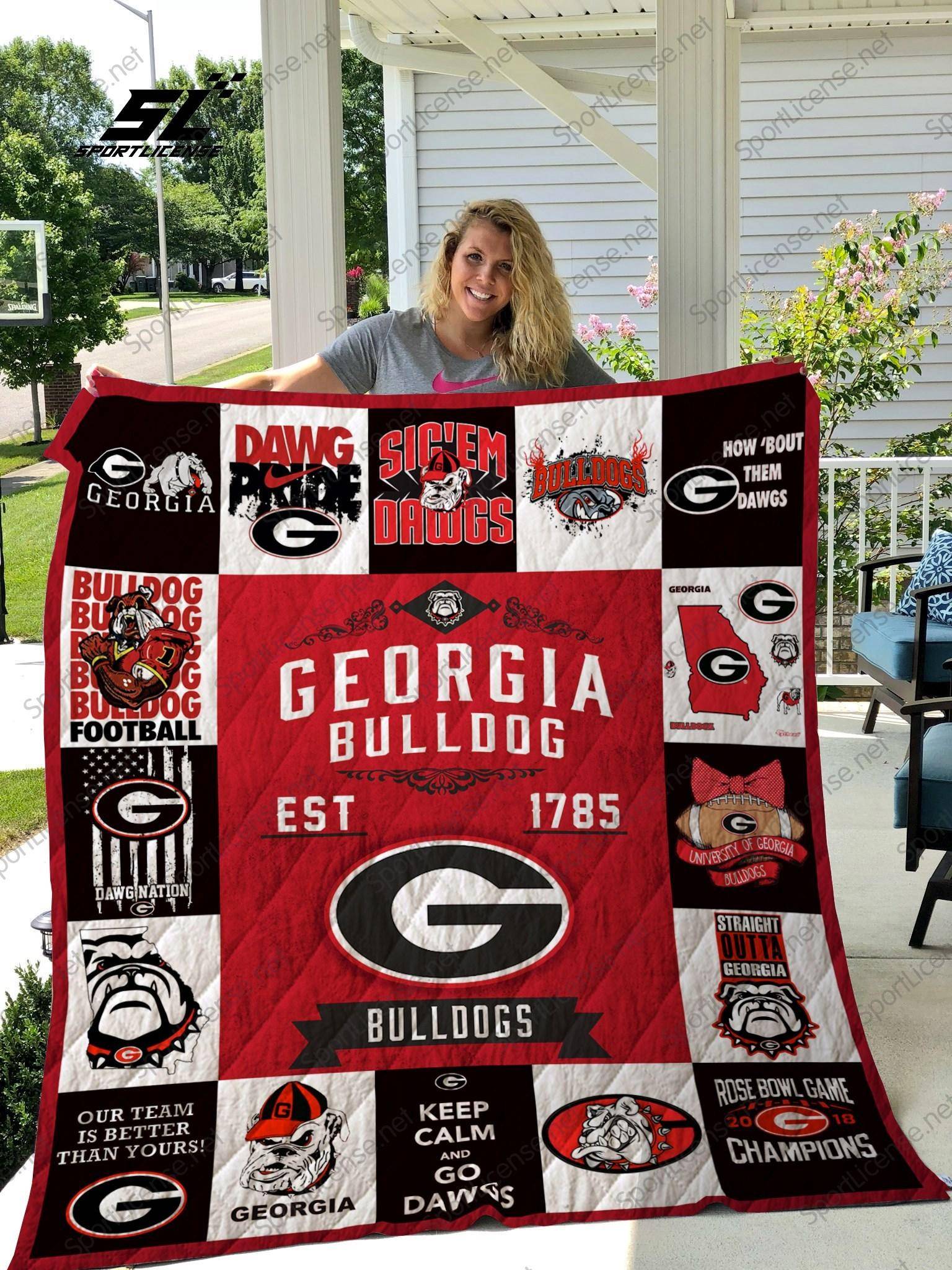 Georgia Bulldogs Quilt Blanket M2