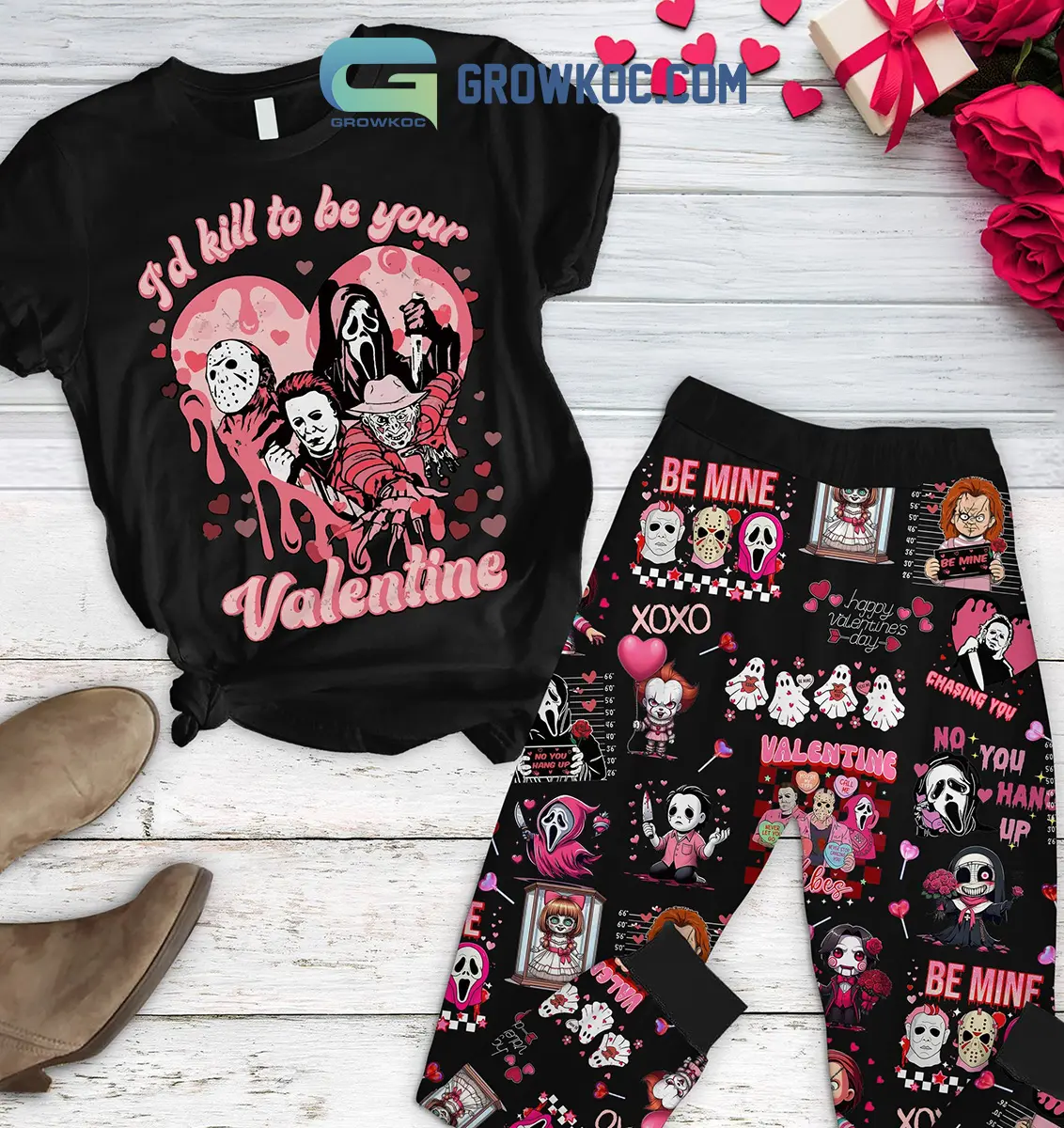 Ghostface Michael Myers Horror Movie Fan Fleece Pajamas Set2B1 NksbS
