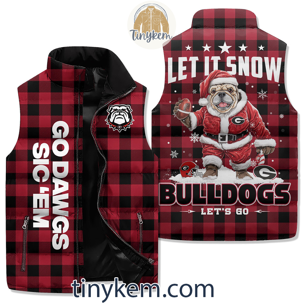 Go Dawgs Bulldogs Puffer Sleeveless Jacket Let It Snow2B1 NBasY