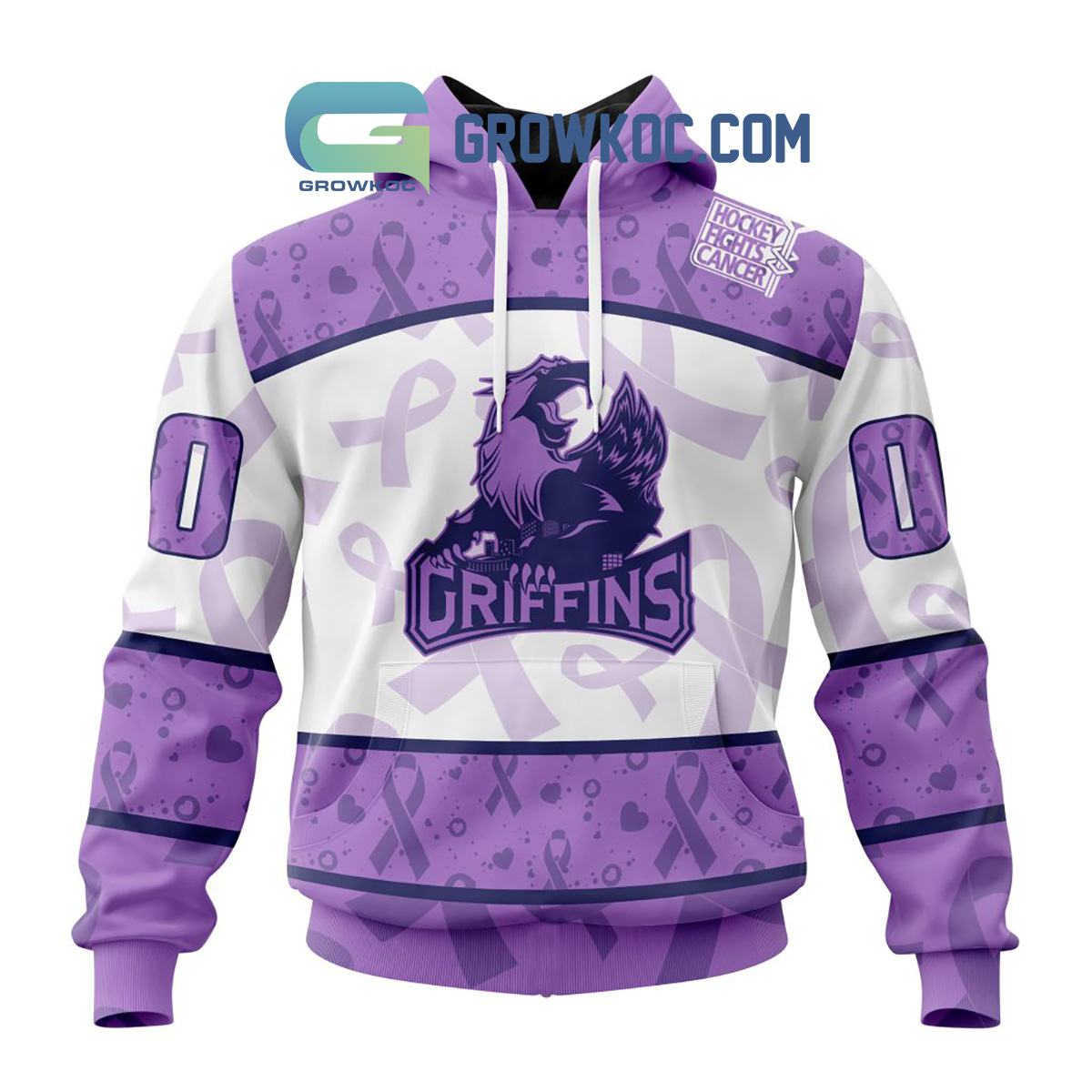 Grand Rapids Griffins Fight Cancer Lavender Personalized Hoodie Shirts2B1 MQmbt