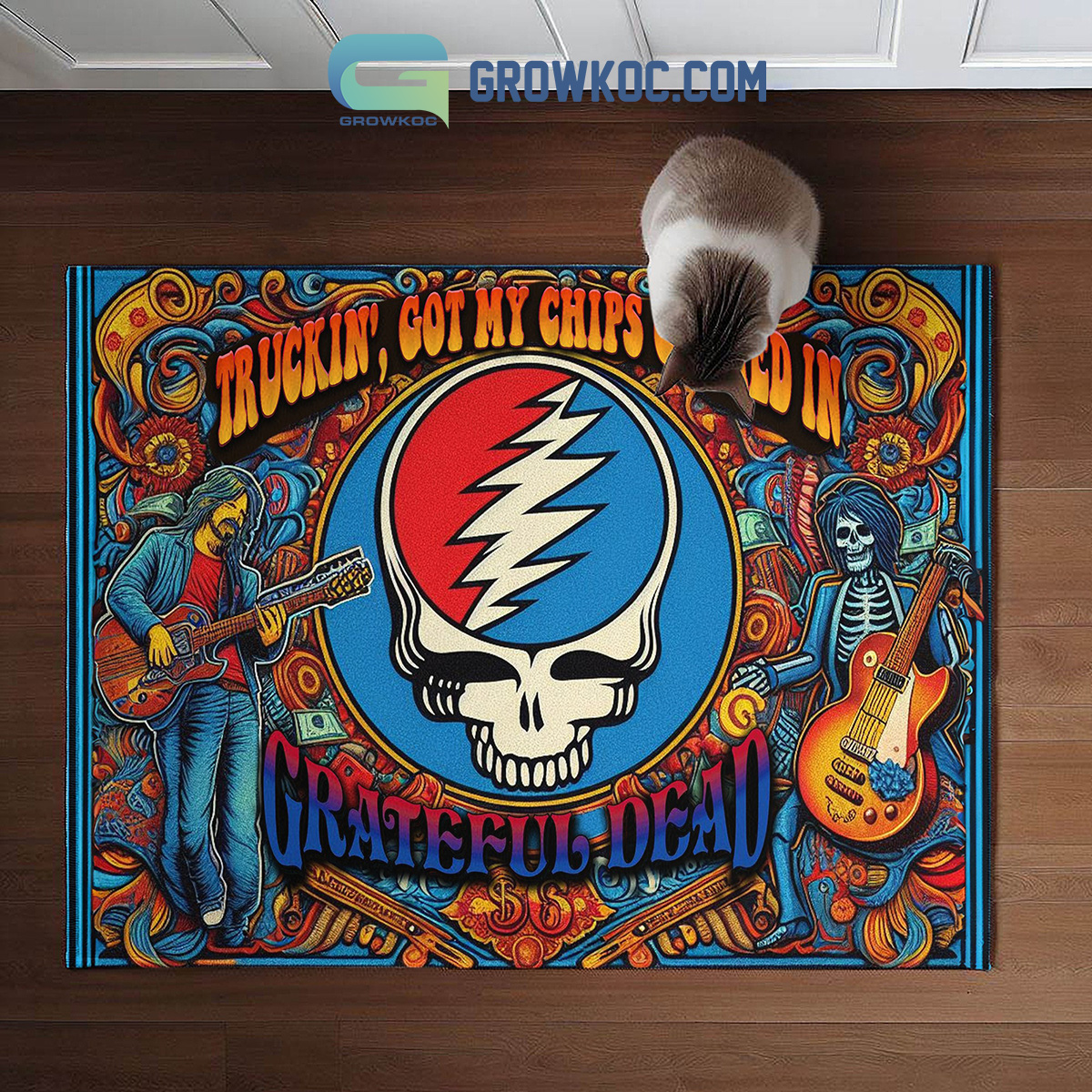 Grateful Dead Truckin Go My Chip Cashed In Doormat2B1 VvSva