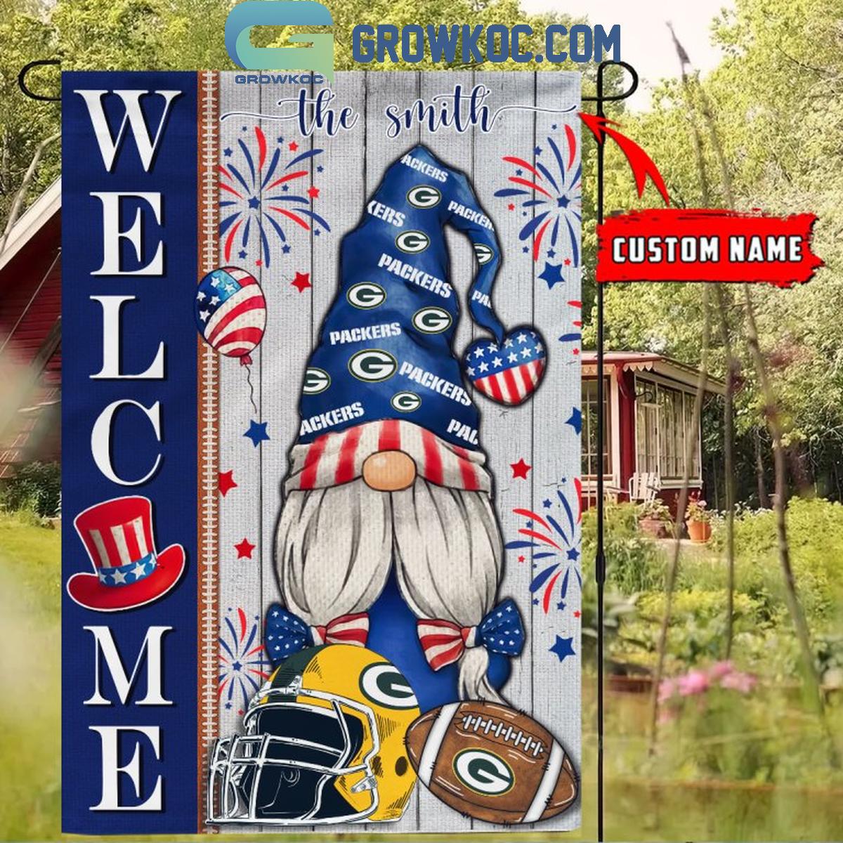 Green Bay Packers Football Welcome 4th Of July Personalized Garden Flag 1 1fg4I