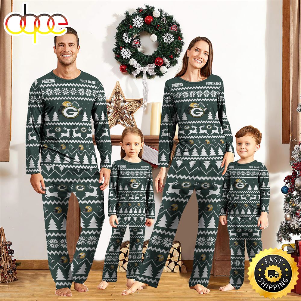 Green Bay Packers Christmas NFL Custom Family Pajamas ygtn5d