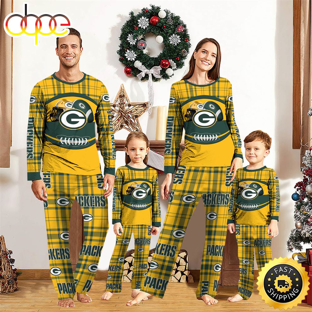 Green Bay Packers NFL Custom Your Name Football Team Pajamas wgcge9