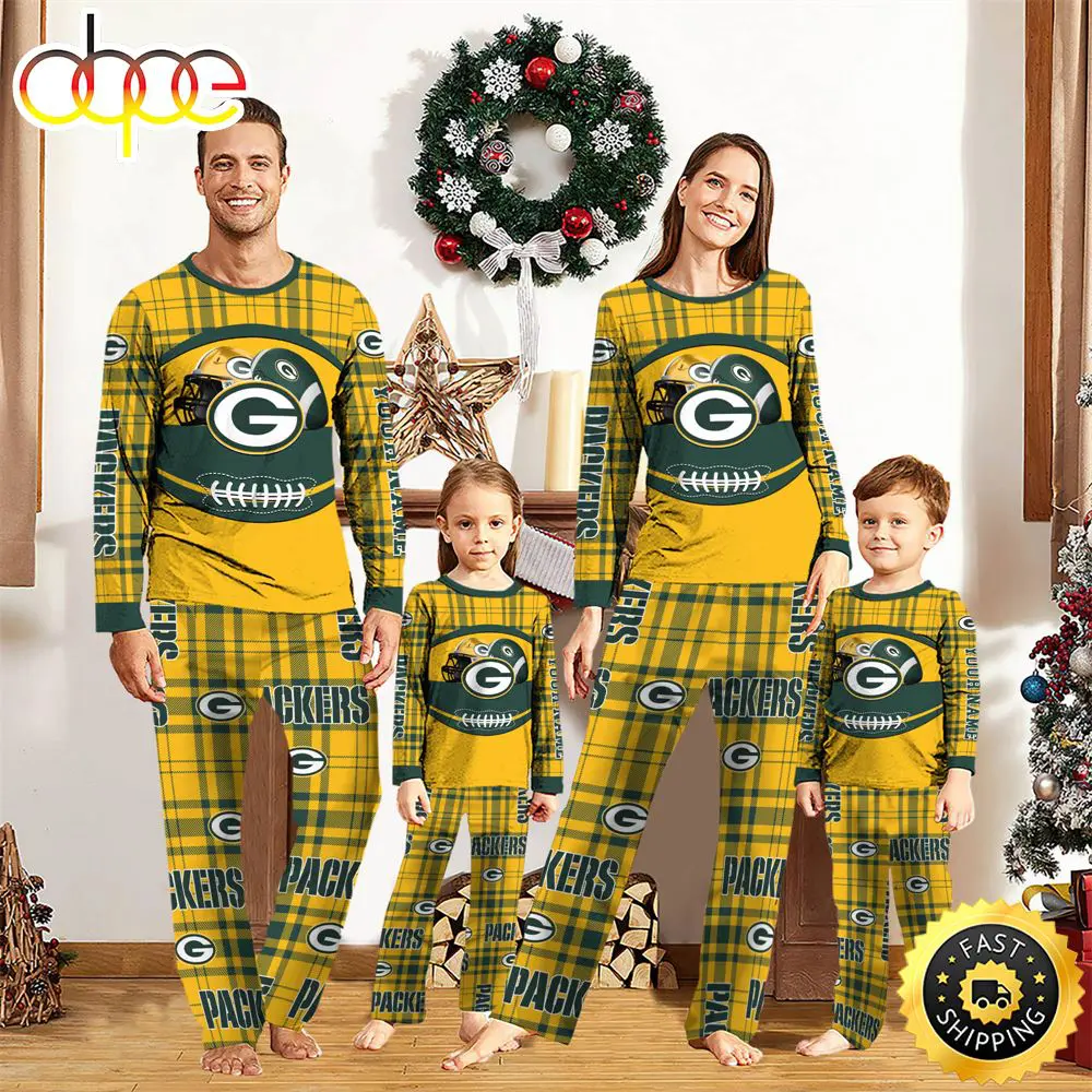 Green Bay Packers NFL Custom Your Name Football Team Pajamas wgcge9