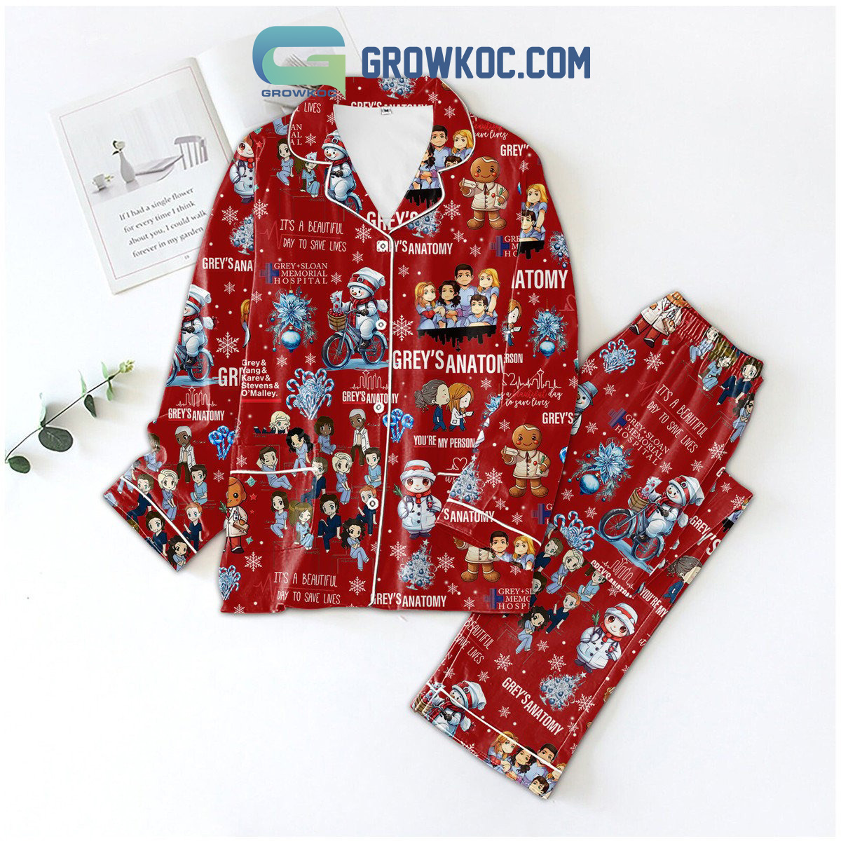 Greys Anatomy Its A Beautiful Day To Save Lives Pajamas Set2B1 hMYGJ