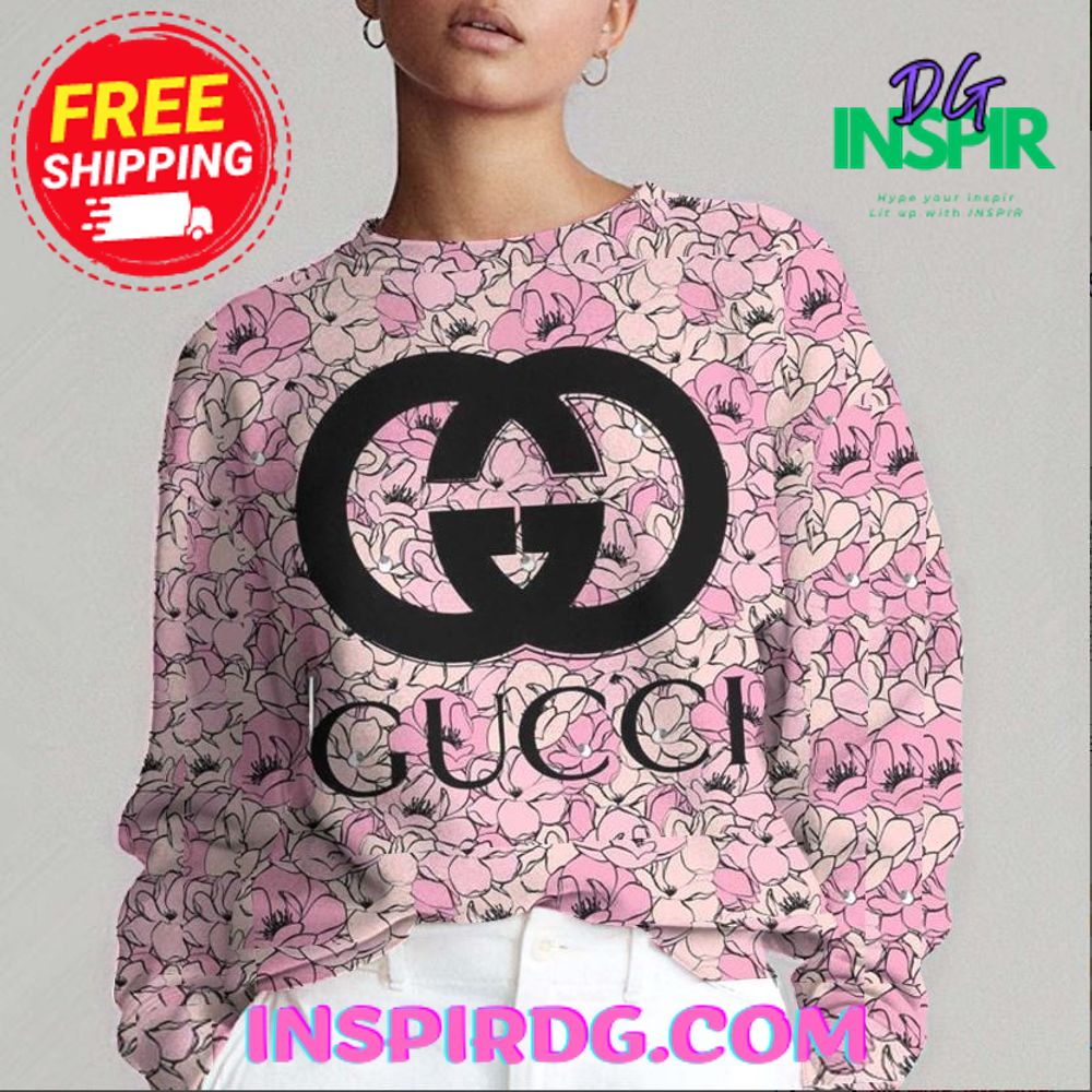 Gucci Pink Flower Sweatshirt New Arrival 2024 1