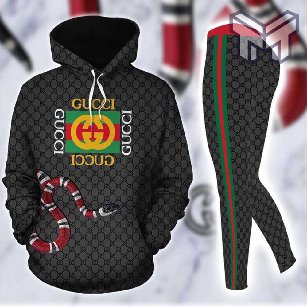 Gucci black snake hoodie leggings luxury brand clothing clothes outfit for women hot 2023