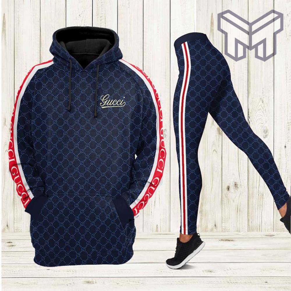 Gucci navy hoodie leggings luxury brand clothing clothes outfit for women hot 2023 Type01