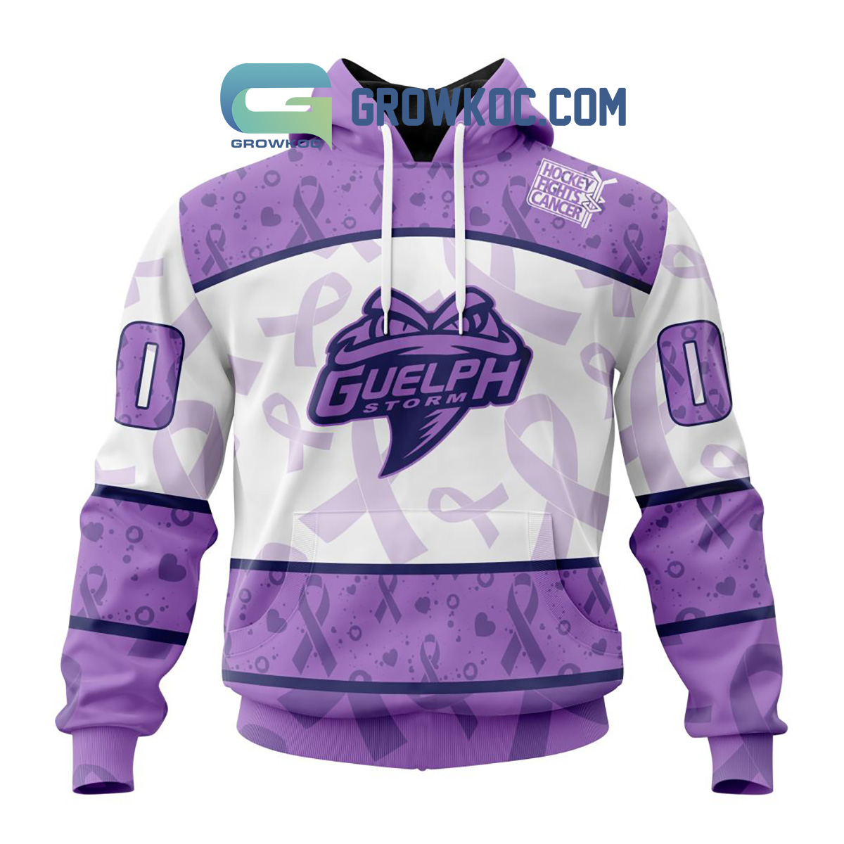 Guelph Storm Lavender Fight Cancer Personalized Hoodie Shirts2B1 8H57M