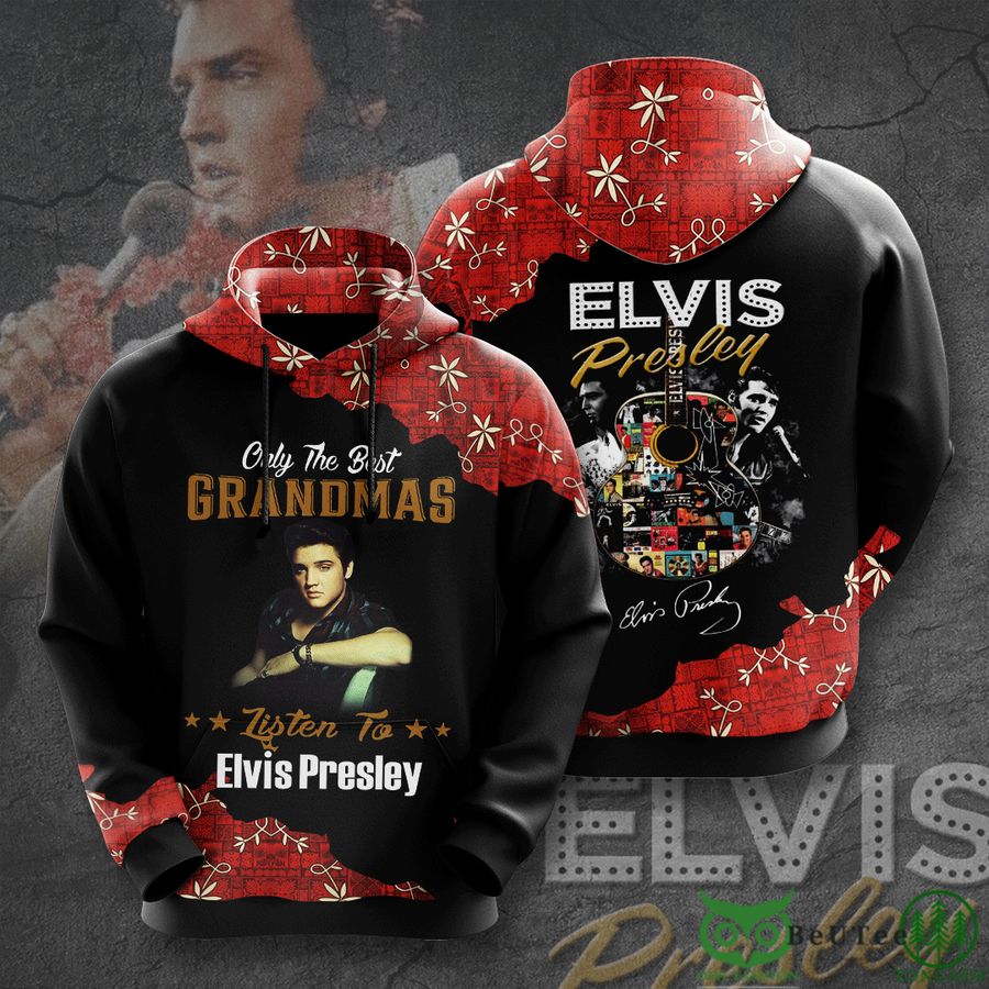 H0SxHn5C 7 Elvis Presley Only The Best Grandmas Listen To EP Red 3D Hoodie