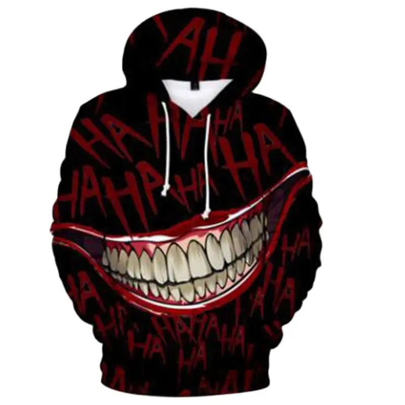 Haha joker 3D Print Sweatshirt Hoodies Men Women Hip Hop Funny Autumn Streetwear Thin Style Oversized 1