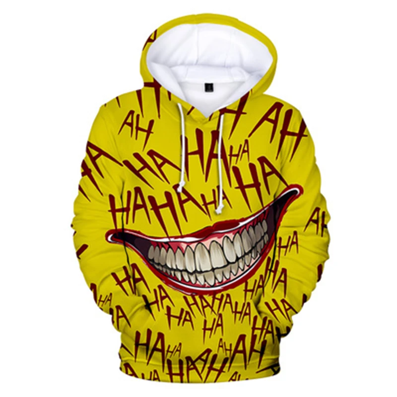 Haha joker 3D Print Sweatshirt Hoodies Men Women Hip Hop Funny Autumn Streetwear Thin Style Oversized 4