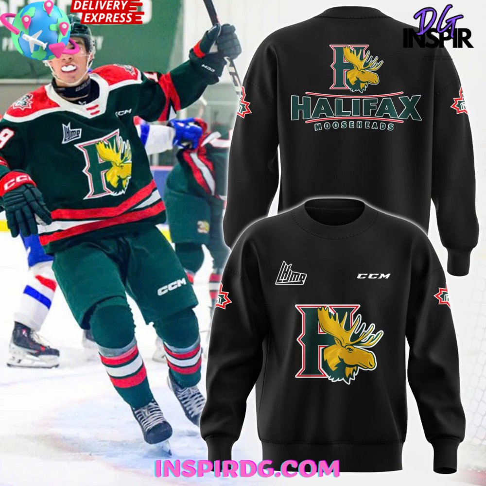 Halifax Mooseheads Hockey 2024 Green Sweatshirt 1