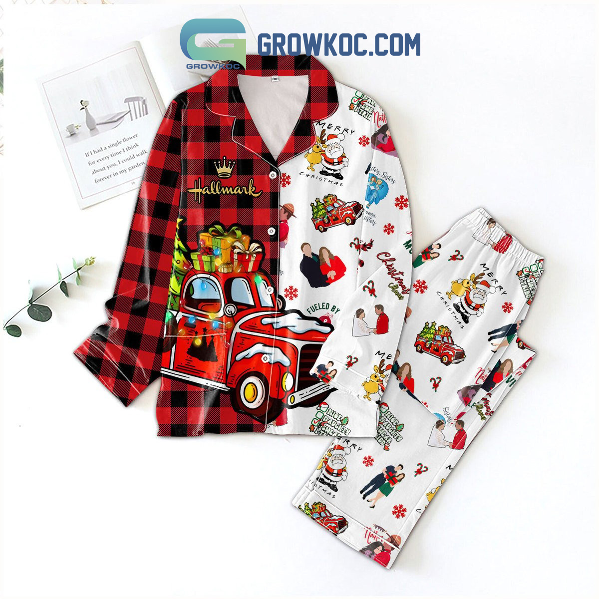 Hallmark Merry Christmas Santa Claus Pajamas Set2B1 NktBu