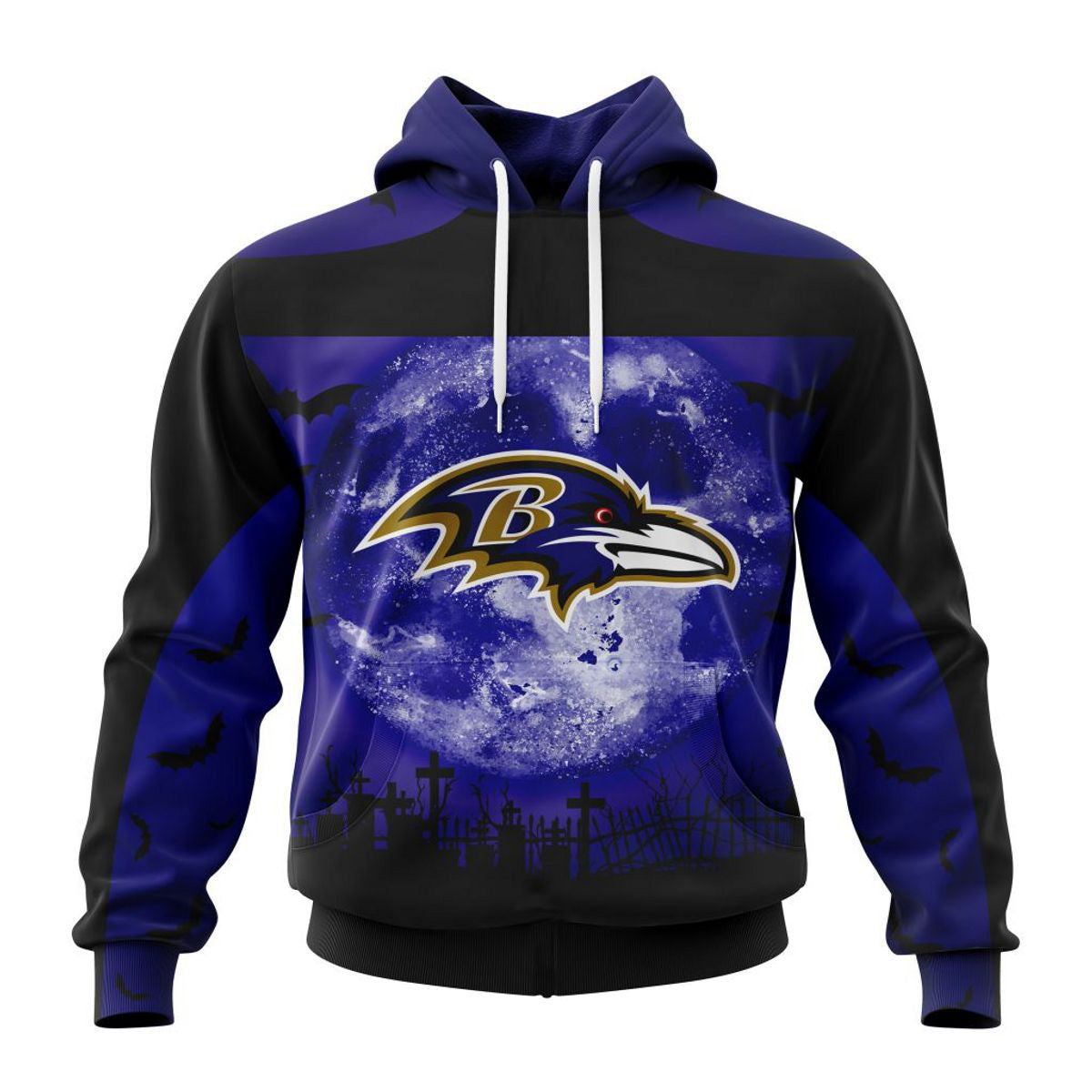 Halloween Custom Name Number Baltimore Ravens Hoodie 3D Gifts For Fans 1