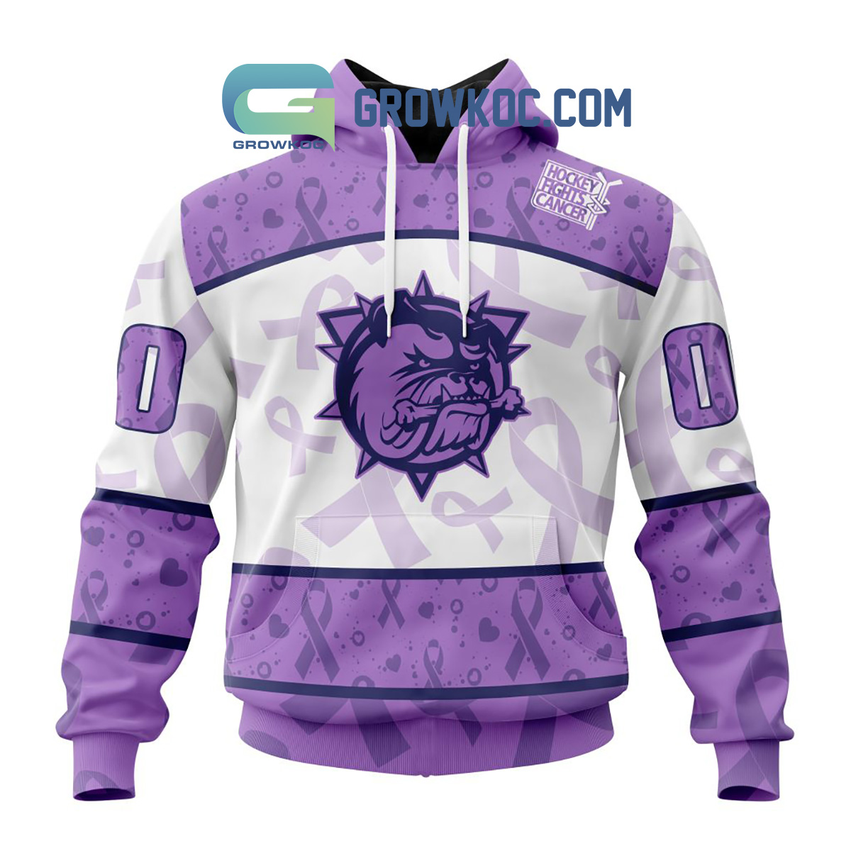 Hamilton Bulldogs Lavender Fight Cancer Personalized Hoodie Shirts2B1 p3AUx