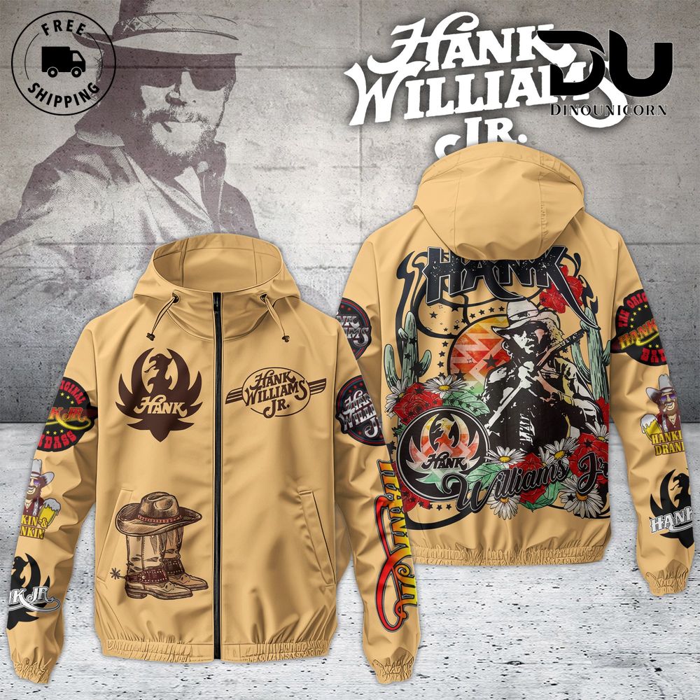 Hank Williams Jr Windbreaker Outdoor Jacket 1