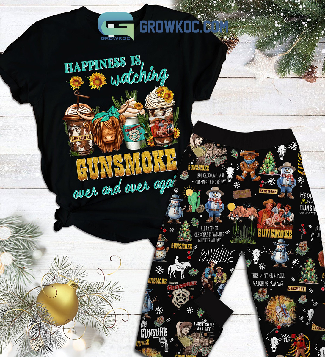 Happiness Is Watching Gunsmoke Over And Over Again Pajamas Set2B1 MpdCJ