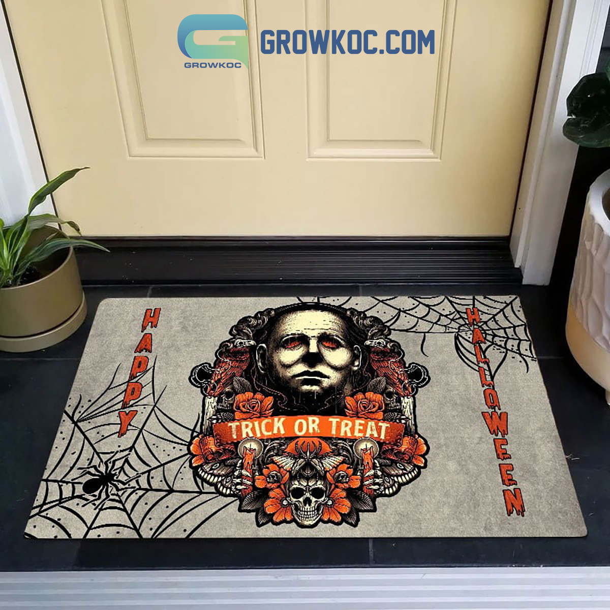 Happy Halloween Michael Myers Trick Or Treat Doormat2B1 7YPTS