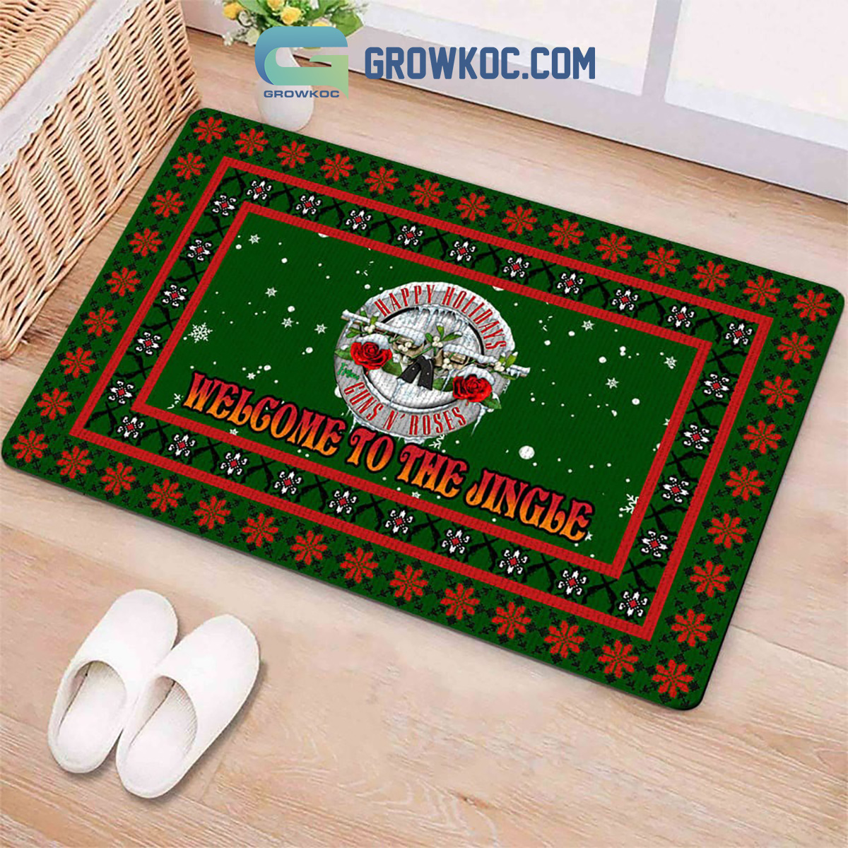 Happy Holidays Guns N Roses Welcome To The Jingle Doormat2B1 dOCEf