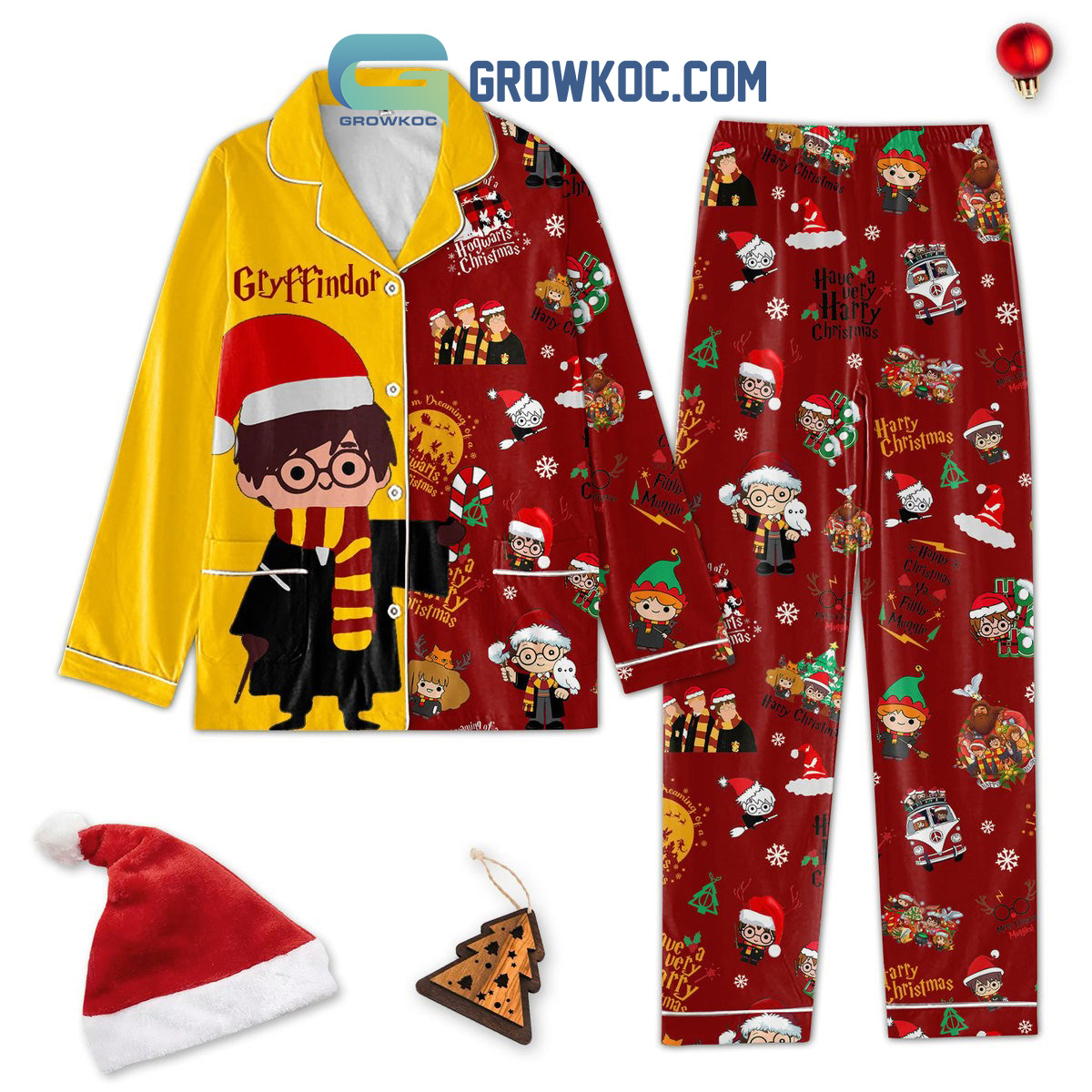 Harry Potter Gryffindor Have A Very Harry Christmas Pajamas Set2B1 yEC1B