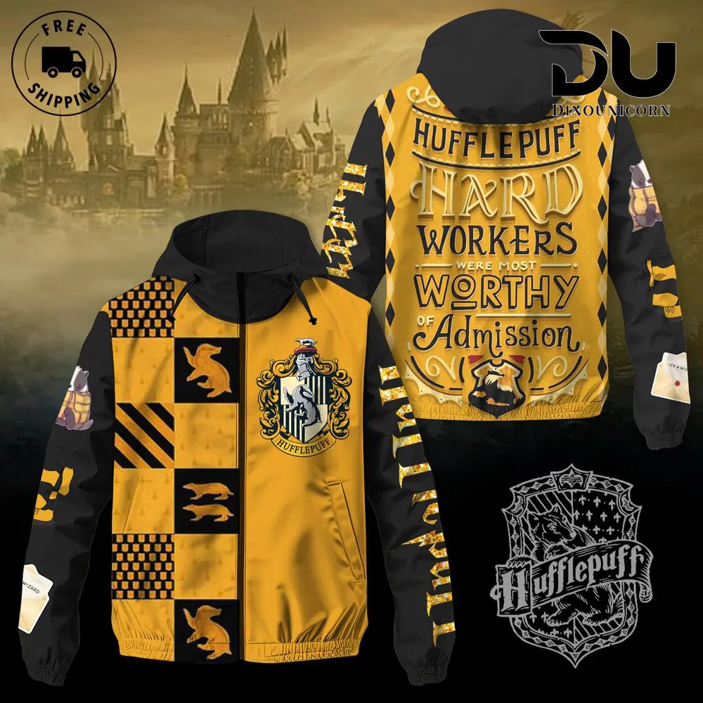 Harry Potter Helga Hufflepuff Windbreaker Outdoor Jacket 1