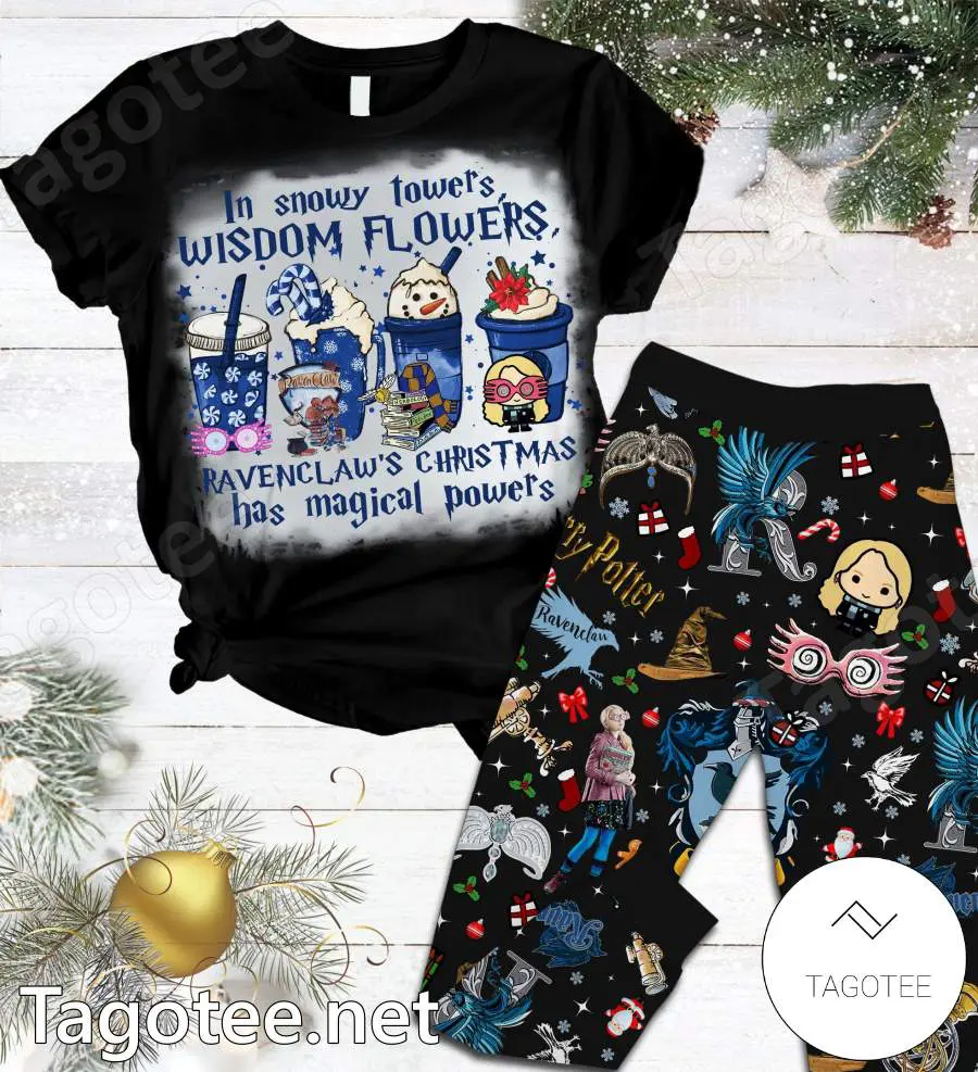 Harry Potter In Snowy Towers Wisdom Flowers Ravenclaws Christmas Has Magical Powers Pajamas Set