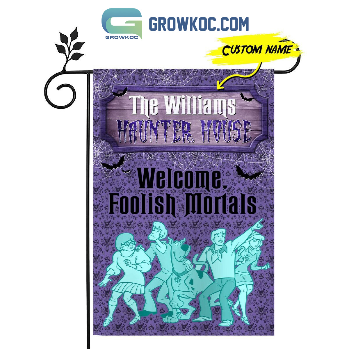 Haunter House Welcome Foolish Mortals Personalized House Garden Flag2B1 oj46q