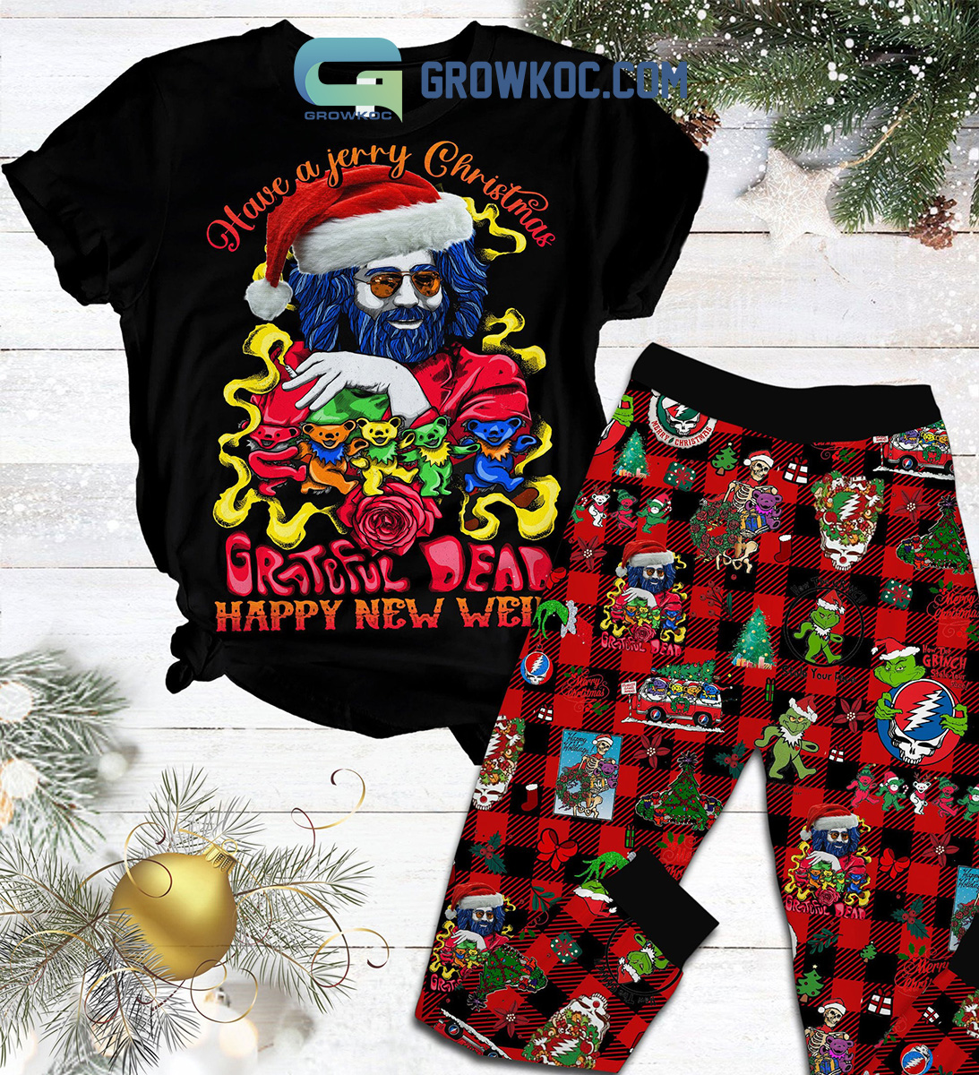 Have A Jerry Christmas Grateful Dead Happy New Weir Pajamas Set2B1 3E6N1