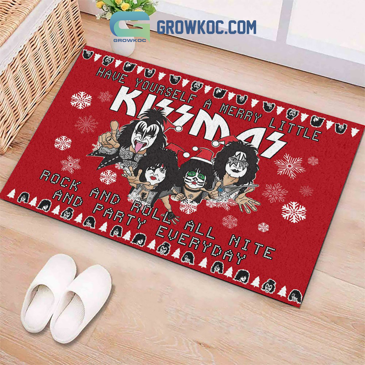 Have Yourself A Merry Little Kissmas Rock And Roll All Nite And Party Everyday Doormat2B1 hYz8t