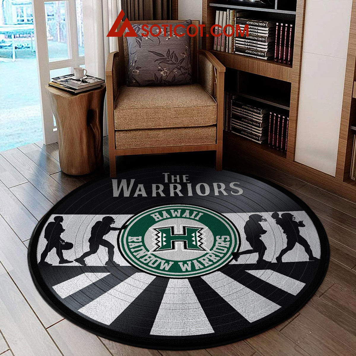 Hawaii Rainbow Warriors New Style Sports Round Rug Carpet Livingroom Mat2B1 P36Eq