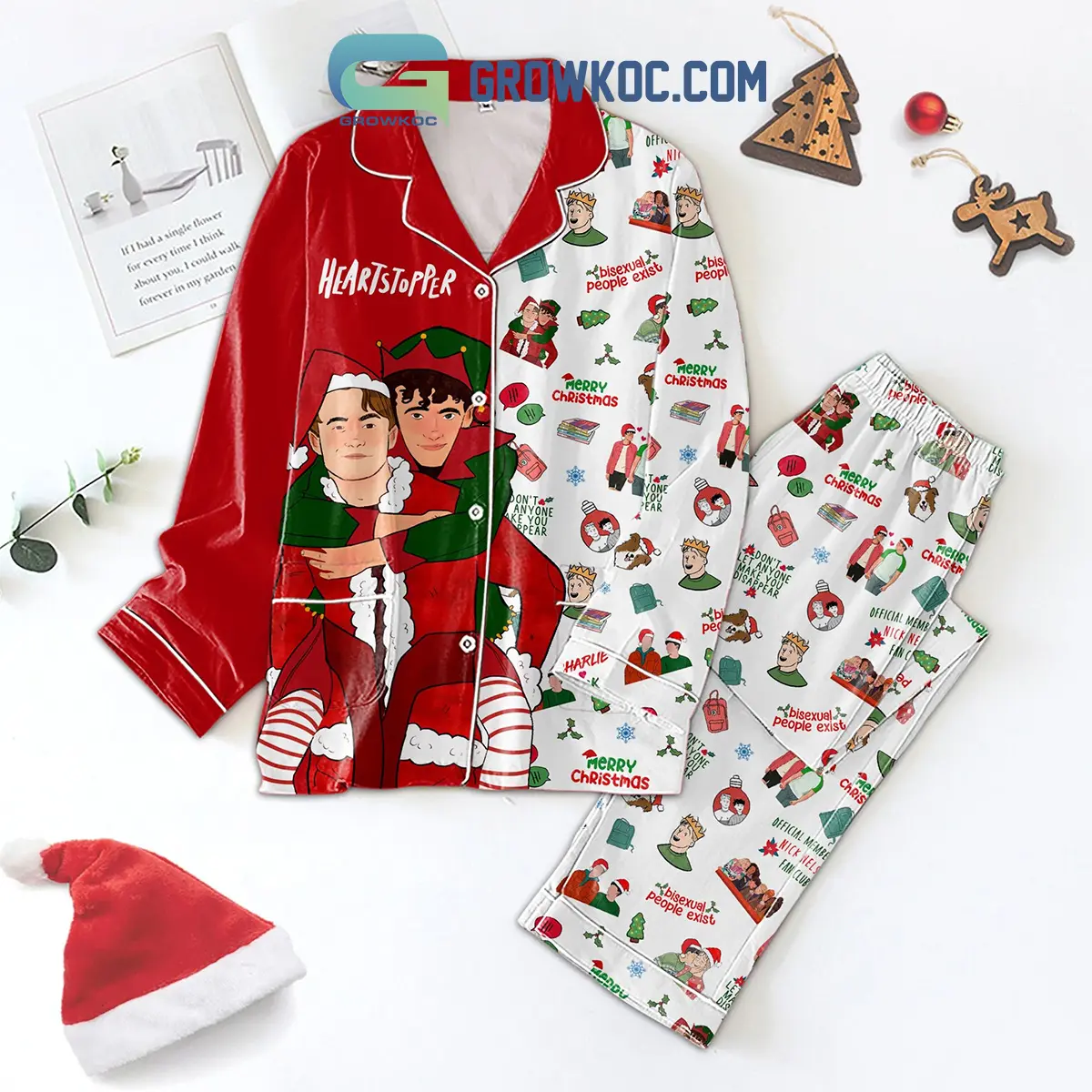 Heartstopper Merry Christmas Bisexual People Exist Pajamas Set2B1 Sf5cO