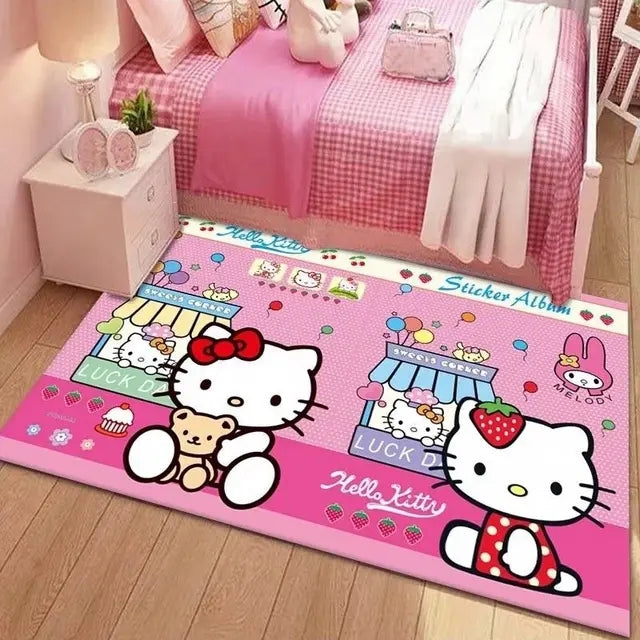 HelloKittyGraphicCarpetLivingRoomBedroomSofaRugDoorMatKitchenBathroom 4