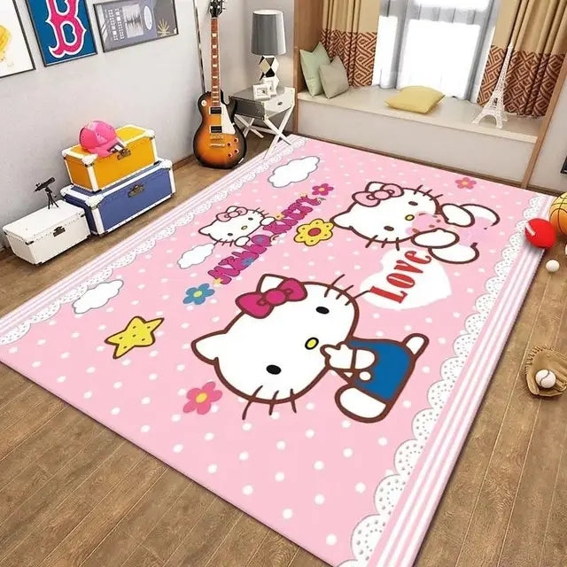 HelloKittyGraphicCarpetLivingRoomBedroomSofaRugDoorMatKitchenBathroom 8