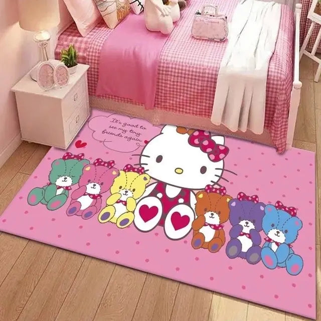 HelloKittyGraphicCarpetLivingRoomBedroomSofaRugDoorMatKitchenBathroom 9