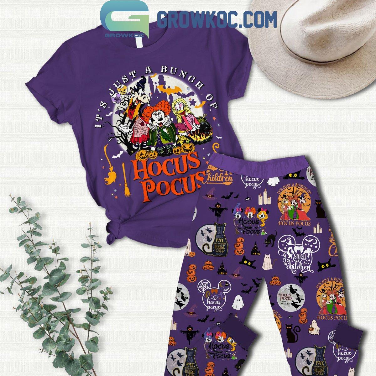 Hocus Pocus Its Just A Bunch Of Halloween Fleece Pajamas Set 1 fQM7D